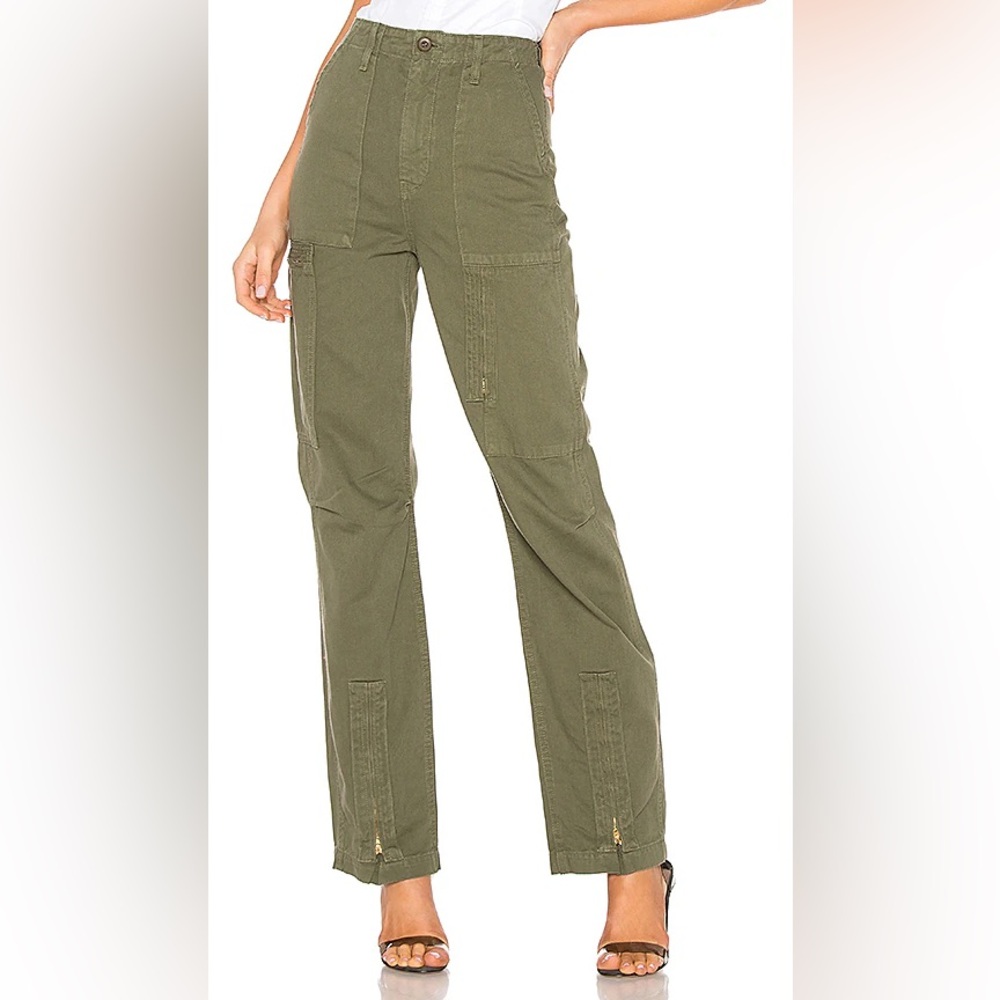 RE/DONE Originals High Rise Cargo Pant in Army
Green